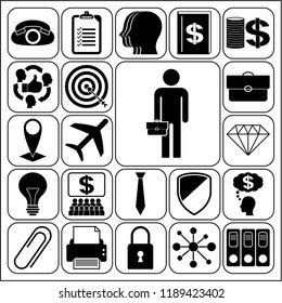 Set of 22 business high quality symbols or icons. Collection. Amazing desing. Vector Illustration.