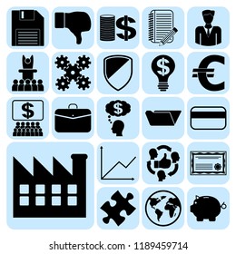 Set of 22 business high quality icons. Collection. Flat design. Vector Illustration.