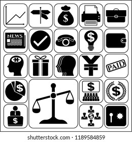 Set of 22 business high quality icons. Collection. Detailed design. Vector Illustration.