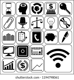 Set of 22 business high quality symbols or icons. Collection. Detailed design. Vector Illustration.
