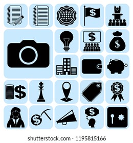 Set of 22 business high quality symbols. Collection. Detailed design. Vector Illustration.