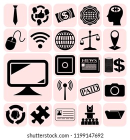 Set of 22 business high quality icons. Collection. Detailed design. Vector Illustration.
