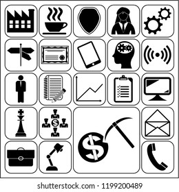 Set of 22 business high quality symbols. Collection. Detailed design. Vector Illustration.