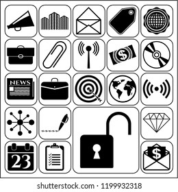 Set of 22 business high quality symbols. Collection. Amazing desing. Vector Illustration.