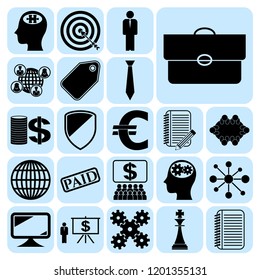 Set of 22 business high quality symbols or icons. Collection. Detailed design. Vector Illustration.