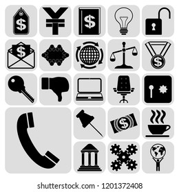 Set of 22 business high quality icons. Collection. Flat design. Vector Illustration.