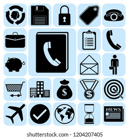 Set of 22 business high quality symbols. Collection. Detailed design. Vector Illustration.