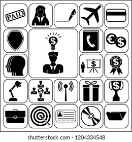 Set of 22 business high quality icons. Collection. Flat design. Vector Illustration.