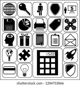 Set of 22 business high quality symbols or icons. Collection. Amazing desing. Vector Illustration.