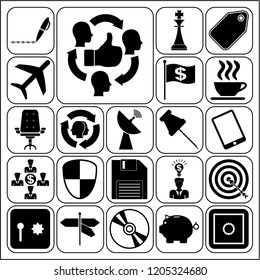 Set of 22 business high quality icons. Collection. Amazing desing. Vector Illustration.