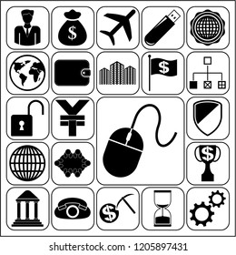 Set of 22 business high quality icons. Collection. Detailed design. Vector Illustration.