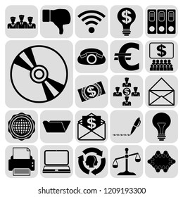 Set of 22 business high quality icons or symbols. Collection. Amazing desing. Vector Illustration.