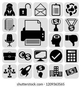 Set of 22 business high quality symbols or icons. Collection. Detailed design. Vector Illustration.