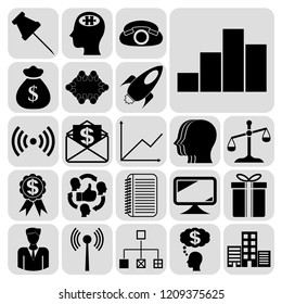 Set of 22 business high quality icons. Collection. Flat design. Vector Illustration.