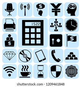 Set of 22 business high quality icons. Collection. Detailed design. Vector Illustration.