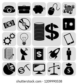 Set of 22 business high quality symbols. Collection. Detailed design. Vector Illustration.