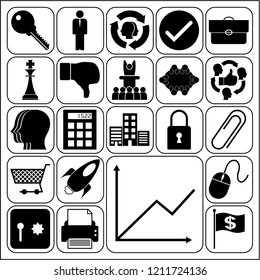 Set of 22 business high quality icons. Collection. Detailed design. Vector Illustration.