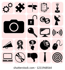 Set of 22 business high quality icons. Collection. Flat design. Vector Illustration.