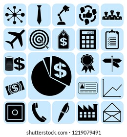 Set of 22 business high quality icons. Collection. Amazing desing. Vector Illustration.