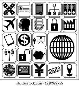 Set of 22 business high quality icons. Collection. Amazing desing. Vector Illustration.