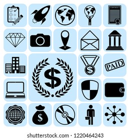 Set of 22 business high quality icons. Collection. Flat design. Vector Illustration.