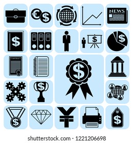 Set of 22 business high quality icons. Collection. Detailed design. Vector Illustration.