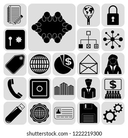 Set of 22 business high quality icons. Collection. Detailed design. Vector Illustration.