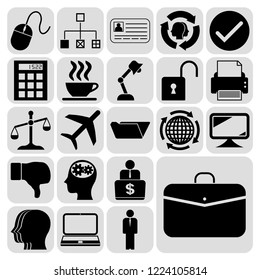 Set of 22 business high quality symbols. Collection. Detailed design. Vector Illustration.