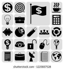 Set of 22 business high quality icons. Collection. Detailed design. Vector Illustration.