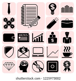 Set of 22 business high quality symbols. Collection. Amazing desing. Vector Illustration.