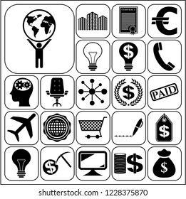 Set of 22 business high quality symbols. Collection. Amazing desing. Vector Illustration.