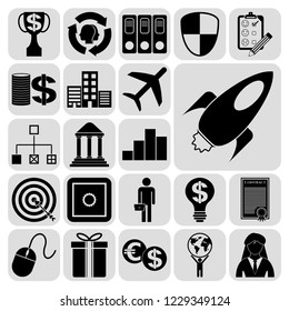Set of 22 business high quality icons. Collection. Detailed design. Vector Illustration.
