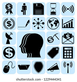 Set of 22 business high quality icons or symbols. Collection. Amazing desing. Vector Illustration.