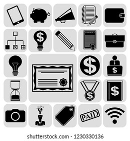 Set of 22 business high quality symbols. Collection. Amazing desing. Vector Illustration.