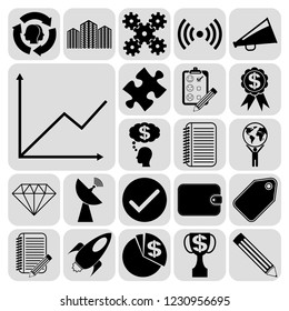 Set of 22 business high quality icons. Collection. Detailed design. Vector Illustration.