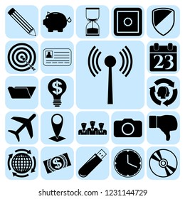 Set of 22 business high quality symbols. Collection. Amazing desing. Vector Illustration.