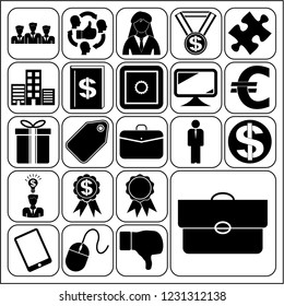 Set of 22 business high quality icons. Collection. Flat design. Vector Illustration.