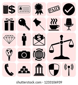 Set of 22 business high quality icons. Collection. Detailed design. Vector Illustration.
