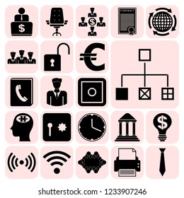 Set of 22 business high quality icons. Collection. Flat design. Vector Illustration.