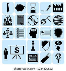 Set of 22 business high quality icons. Collection. Detailed design. Vector Illustration.