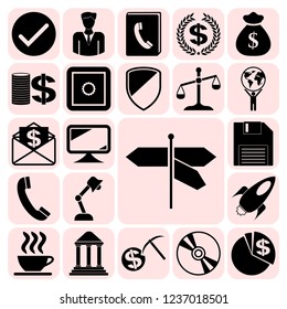 Set of 22 business high quality icons. Collection. Flat design. Vector Illustration.