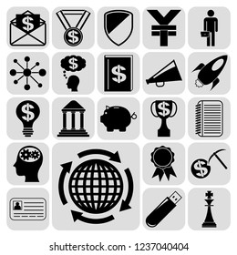 Set of 22 business high quality icons. Collection. Detailed design. Vector Illustration.