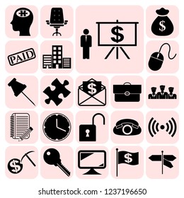 Set of 22 business high quality symbols. Collection. Amazing desing. Vector Illustration.