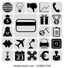 Set of 22 business high quality icons or symbols. Collection. Detailed design. Vector Illustration.