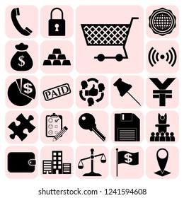 Set of 22 business high quality symbols. Collection. Detailed design. Vector Illustration.