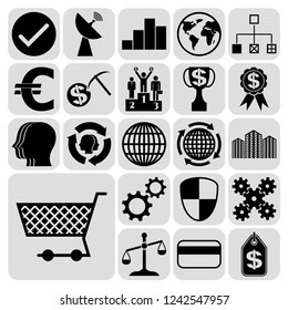 Set of 22 business high quality symbols. Collection. Detailed design. Vector Illustration.