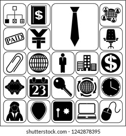 Set of 22 business high quality icons. Collection. Flat design. Vector Illustration.
