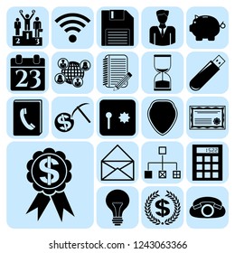 Set of 22 business high quality icons or symbols. Collection. Amazing desing. Vector Illustration.