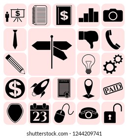Set of 22 business high quality symbols. Collection. Amazing desing. Vector Illustration.