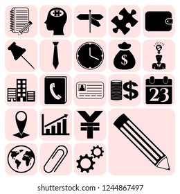 Set of 22 business high quality symbols. Collection. Amazing desing. Vector Illustration.